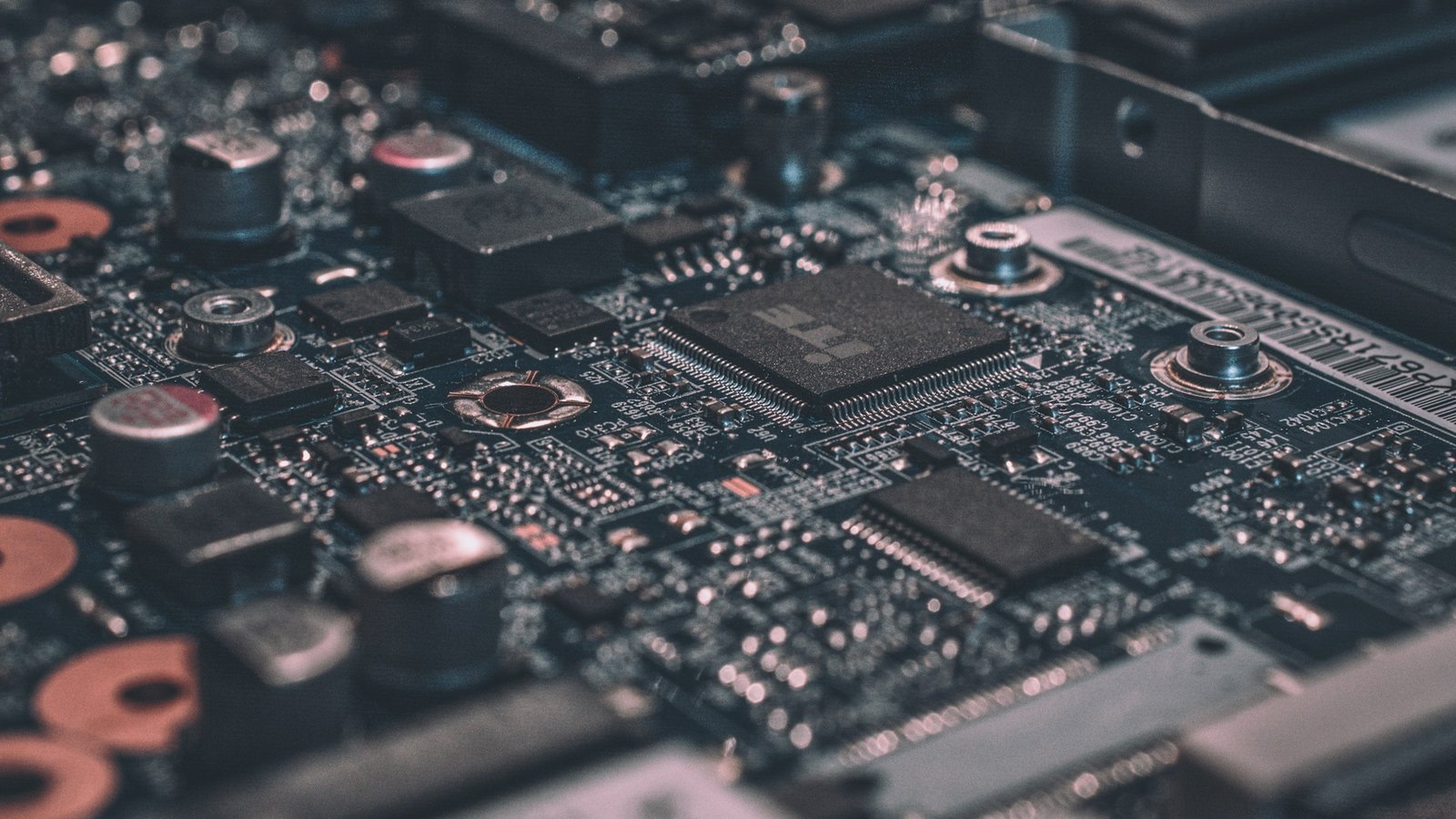 A dense circuit board, the class of hardware the whole system runs on
